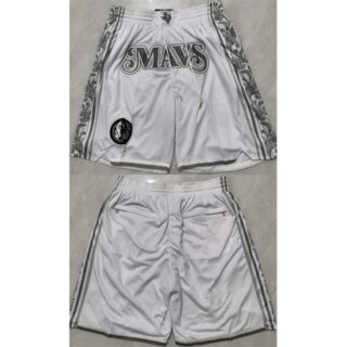 Men's Dallas Mavericks White City Edition Shorts (Run Small)
