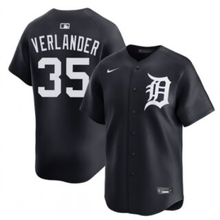 Men's Detroit Tigers #35 Justin Verlander Black 2026 Limited Stitched Baseball Jersey