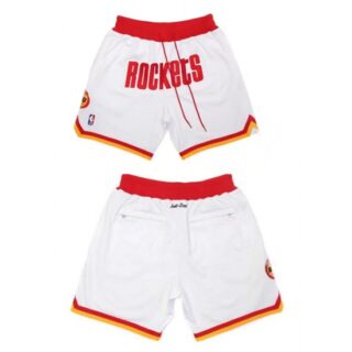 Mens Houston Rockets White Shorts (Run Small)