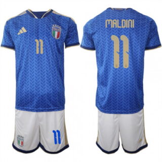 Men's Italy #11 MALDINI National Team FIFA x World Cup 2026 Home Blue On Field Jerseys