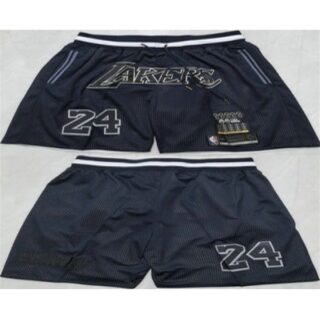Men's Los Angeles Lakers #24 Kobe Bryant Black 2025 Shorts