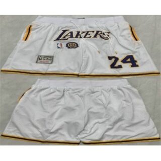Men's Los Angeles Lakers #24 Kobe Bryant White 2025 Shorts