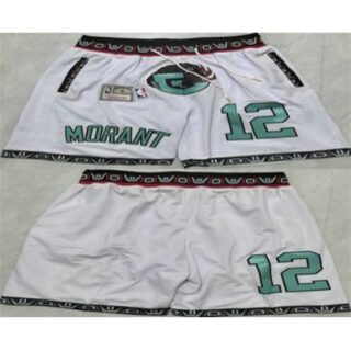 Men's Memphis Grizzlies #12 Ja Morant White 2025 Shorts
