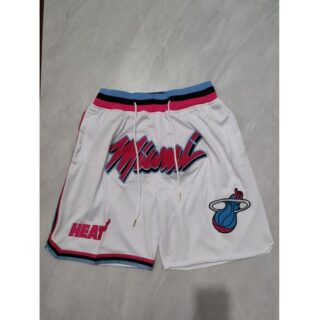 Mens Miami Heat White Shorts