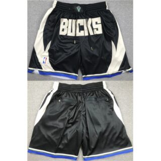 Men's Milwaukee Bucks Black Shorts (Run Small)