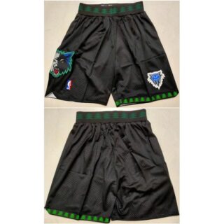 Men's Minnesota Timberwolves Black Shorts (Run Small)