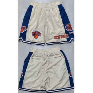 Men's New Yok Knicks White 2025 Shorts (Run Small)