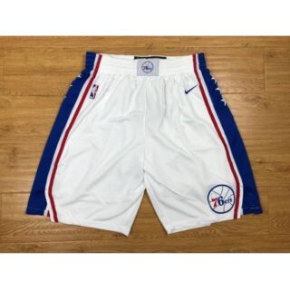 Men's Philadelphia 76ers White NBA Shorts (Run Smaller)