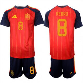 Men's Spain #8 PEDRD National Team FIFA x World Cup 2026 Home Red On Field Jerseys
