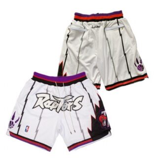 Mens Toronto Raptors White Shorts (Run Small)