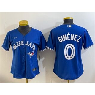 Women's Toronto Blue Jays #0 Andres Gimenez Blue Cool Base Stitched Baseball Jersey(Run Small)