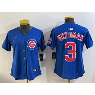 Youth Chicago Cubs #3 Alex Bregman Royal Vapor Limited Stitched Baseball Jersey